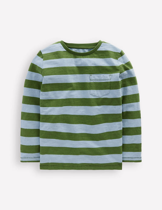 Everyday Long Sleeve T-Shirt-Glacier Blue/ Broccoli Green