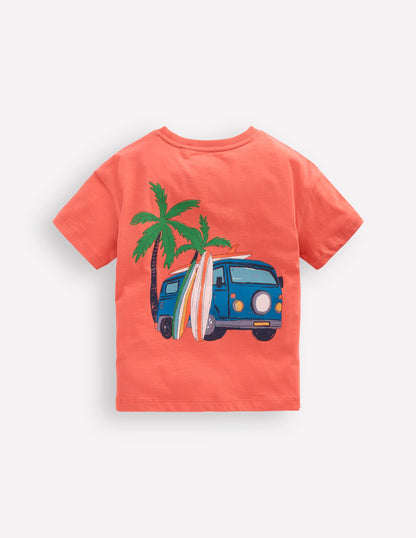 Front & Back Printed T-shirt-Burnt Sienna Camper Van