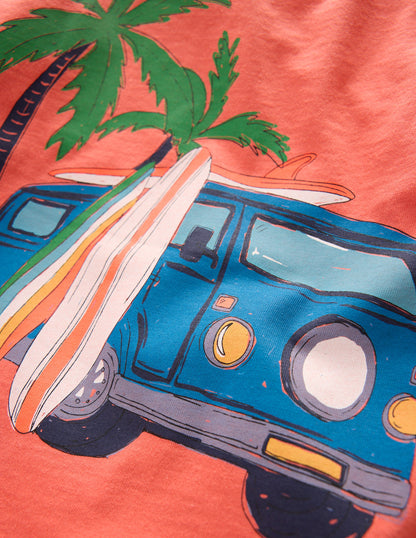 Front & Back Printed T-shirt-Burnt Sienna Camper Van