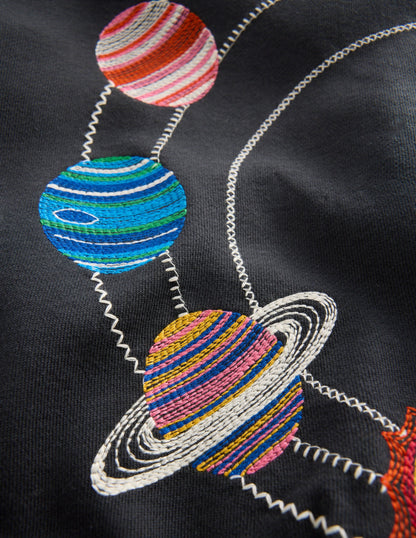 Embroidered Sweatshirt-Shadow Grey Space