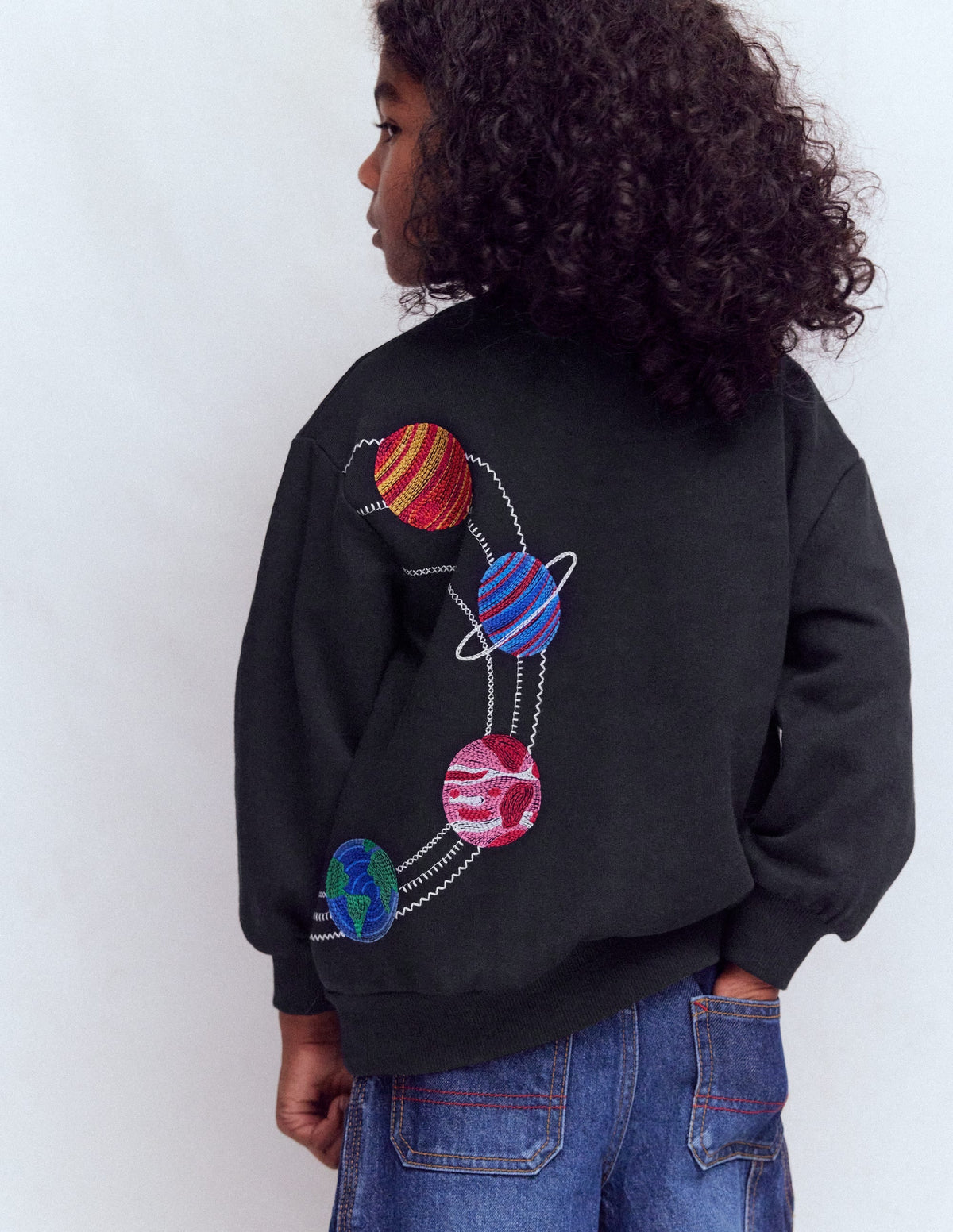 Embroidered Sweatshirt-Shadow Grey Space